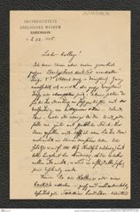 Nachlass Franz Steindachner, Brief von Chr. Lütken an Franz Steindachner (02.12.1885), Inv.Nr. 317.13, Seite 1